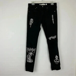 Broken Promises Ultra Slim Stretch Black Jeans Size 30‎